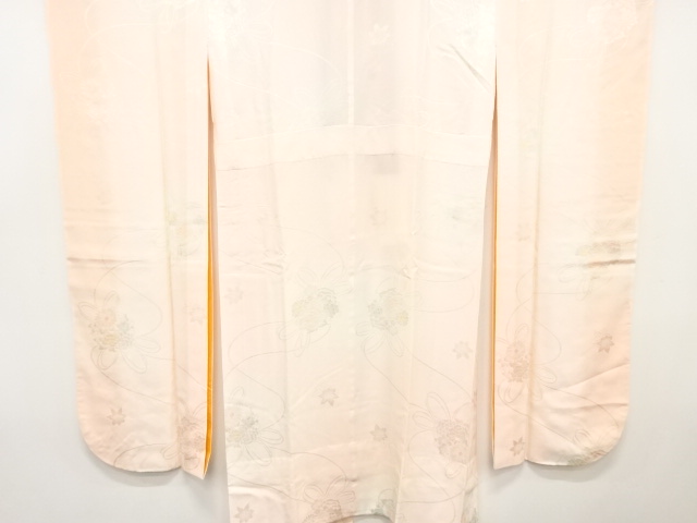 花薬玉模様織り出し　単衣振袖用長襦袢（刺繍衿付き）